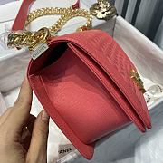 Chanel Medium Boy Bag Classic Gold-tone Metal Grained Leather Peach A67086 25cm - 2
