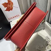 Chanel Medium Boy Bag Classic Gold-tone Metal Grained Leather Peach A67086 25cm - 4