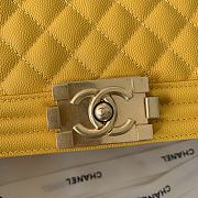 Chanel Medium Boy Bag Classic Gold-tone Metal Grained Leather Mustard Yellow A67086 25cm - 5