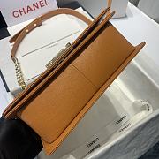 Chanel Medium Boy Bag Classic Gold-tone Metal Grained Leather Tan A67086 25cm - 2