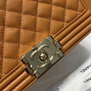 Chanel Medium Boy Bag Classic Gold-tone Metal Grained Leather Tan A67086 25cm - 4