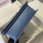 Chanel Medium Boy Bag Classic Gold-tone Metal Grained Leather Sky Blue A67086 25cm - 2