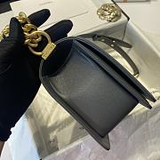 Chanel Medium Boy Bag Classic Gold-tone Metal Grained Leather Dark Gray A67086 25cm - 2