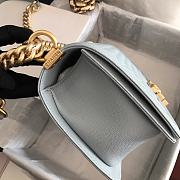 Chanel Medium Boy Bag Classic Gold-tone Metal Grained Leather Cornflower A67086 25cm - 4