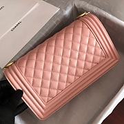 Chanel Medium Boy Bag Classic Gold-tone Metal Grained Leather Pink A67086 25cm - 5