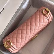Chanel Medium Boy Bag Classic Gold-tone Metal Grained Leather Pink A67086 25cm - 6