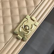 Chanel Medium Boy Bag Classic Gold-tone Metal Grained Leather Light Beige A67086 25cm - 5