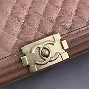Chanel Medium Boy Bag Classic Gold-tone Metal Grained Leather Beige A67086 25cm - 4