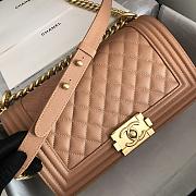 Chanel Medium Boy Bag Classic Gold-tone Metal Grained Leather Beige A67086 25cm - 6