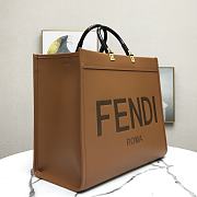 Fendi Large Sunshine Leather Shopper Bag Brown 8BH372 40.5x21.5x35cm - 5