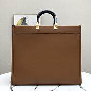 Fendi Large Sunshine Leather Shopper Bag Brown 8BH372 40.5x21.5x35cm - 4