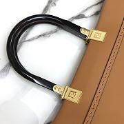 Fendi Large Sunshine Leather Shopper Bag Brown 8BH372 40.5x21.5x35cm - 2