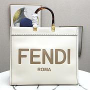 Fendi Large Sunshine Leather Shopper Bag White 8BH372 40.5x21.5x35cm - 1