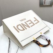 Fendi Large Sunshine Leather Shopper Bag White 8BH372 40.5x21.5x35cm - 6