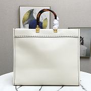 Fendi Large Sunshine Leather Shopper Bag White 8BH372 40.5x21.5x35cm - 4