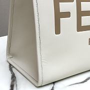 Fendi Large Sunshine Leather Shopper Bag White 8BH372 40.5x21.5x35cm - 3