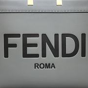 Fendi Large Sunshine Leather Shopper Bag Gray 8BH372 40.5x21.5x35cm - 5