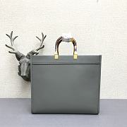 Fendi Large Sunshine Leather Shopper Bag Gray 8BH372 40.5x21.5x35cm - 4