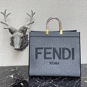Fendi Large Sunshine Flannel Shopper Bag Gray 8BH372 40.5x21.5x35cm - 1