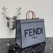 Fendi Large Sunshine Flannel Shopper Bag Gray 8BH372 40.5x21.5x35cm - 3
