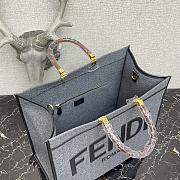 Fendi Large Sunshine Flannel Shopper Bag Gray 8BH372 40.5x21.5x35cm - 2