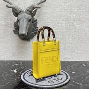 Fendi Mini Sunshine Leather Shopper Bag Yellow 8BS051 13x18x6.5cm - 4