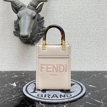 Fendi Mini Sunshine Leather Shopper Bag Light Pink 8BS051 13x18x6.5cm