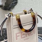 Fendi Mini Sunshine Leather Shopper Bag Light Pink 8BS051 13x18x6.5cm - 6