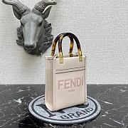 Fendi Mini Sunshine Leather Shopper Bag Light Pink 8BS051 13x18x6.5cm - 2