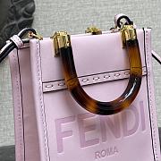 Fendi Mini Sunshine Leather Shopper Bag Pink 8BS051 13x18x6.5cm - 5