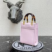 Fendi Mini Sunshine Leather Shopper Bag Pink 8BS051 13x18x6.5cm - 6