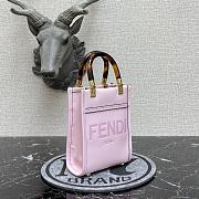 Fendi Mini Sunshine Leather Shopper Bag Pink 8BS051 13x18x6.5cm - 2