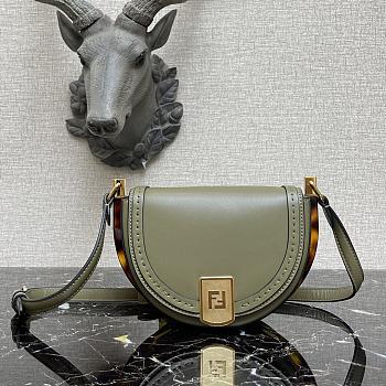 Fendi Moonlight Leather Bag Green 8BT346 21x9x14cm