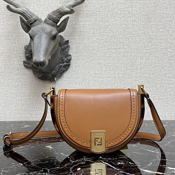 Fendi Moonlight Leather Bag Brown 8BT346 21x9x14cm