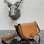 Fendi Moonlight Leather Bag Brown 8BT346 21x9x14cm - 3