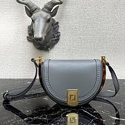 Fendi Moonlight Leather Bag Gray 8BT346 21x9x14cm - 1