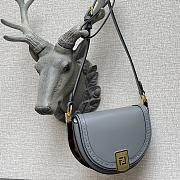 Fendi Moonlight Leather Bag Gray 8BT346 21x9x14cm - 6