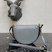 Fendi Moonlight Leather Bag Gray 8BT346 21x9x14cm - 3