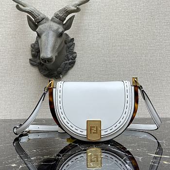 Fendi Moonlight Leather Bag White 8BT346 21x9x14cm