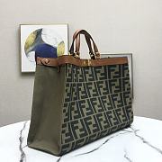 Fendi Peekaboo X-Tote Canvas Bag Green 8BH374 41x16x29.5cm - 2