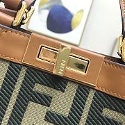 Fendi Peekaboo X-Tote Canvas Bag Green 8BH374 41x16x29.5cm - 4