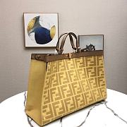 Fendi Peekaboo X-Tote Canvas Bag Yellow 8BH374 41x16x29.5cm - 5