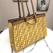 Fendi Peekaboo X-Tote Canvas Bag Yellow 8BH374 41x16x29.5cm - 4