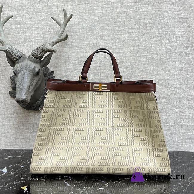 Fendi Peekaboo X-Tote Canvas Bag White 8BH374 41x16x29.5cm - 1