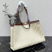 Fendi Peekaboo X-Tote Canvas Bag White 8BH374 41x16x29.5cm - 4