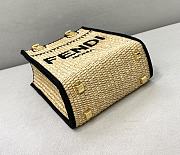 Fendi Mini Sunshine Braided Straw Shopper Bag 8BS051 13x6x18cm - 2