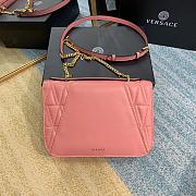 Versace Virtus Quilted Shoulder Bag Peach DBFG985 24x9x16.5cm - 4
