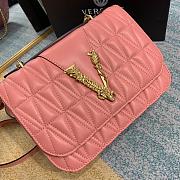 Versace Virtus Quilted Shoulder Bag Peach DBFG985 24x9x16.5cm - 5