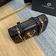 Versace Virtus Quilted Shoulder Bag Black DBFG985 24x9x16.5cm - 5