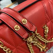 Versace Virtus Quilted Shoulder Bag Red DBFG985 24x9x16.5cm - 5